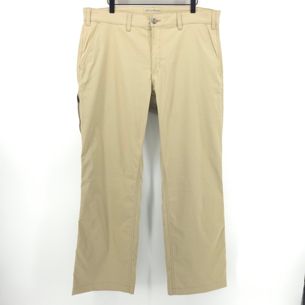 Eddie Bauer Mens Pants Travex 38x30‎ Tan Khaki Stretch Hiking Outdoor Travel